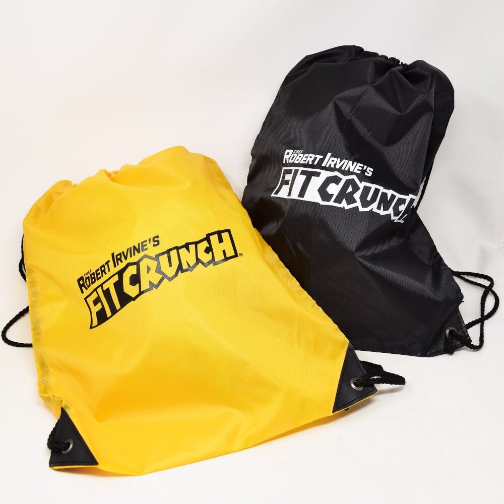 Robert Irvine Fit Crunch Cinch Backpack Sack Bag Unisex Set of 2 Gym Dorm Travel